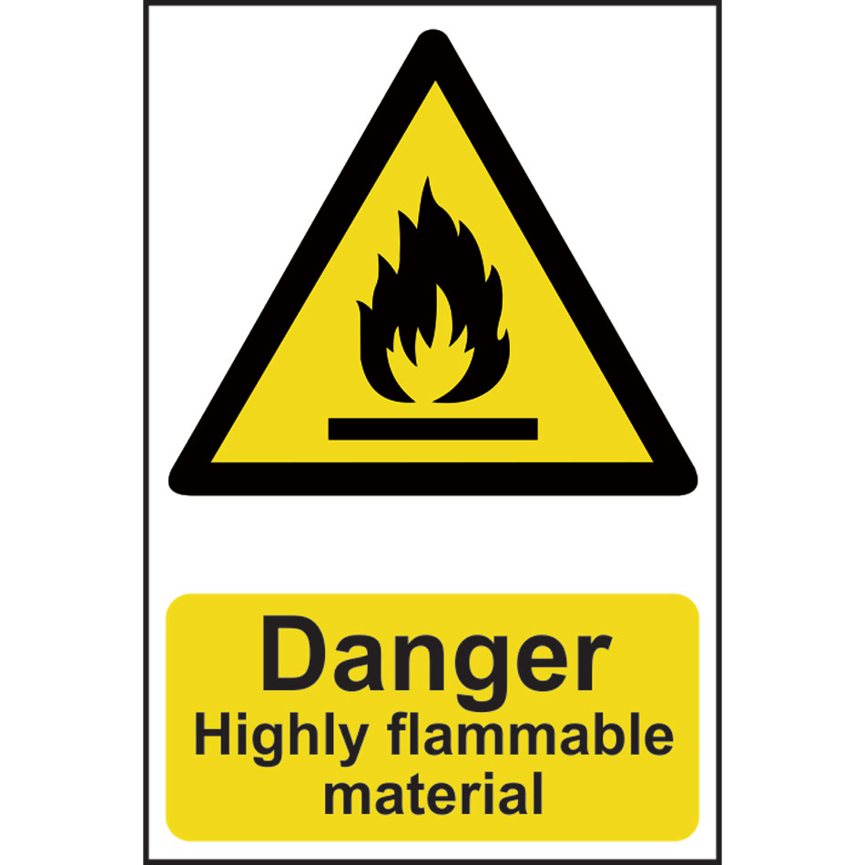 Danger Highly flammable material - PVC (200 x 300mm)