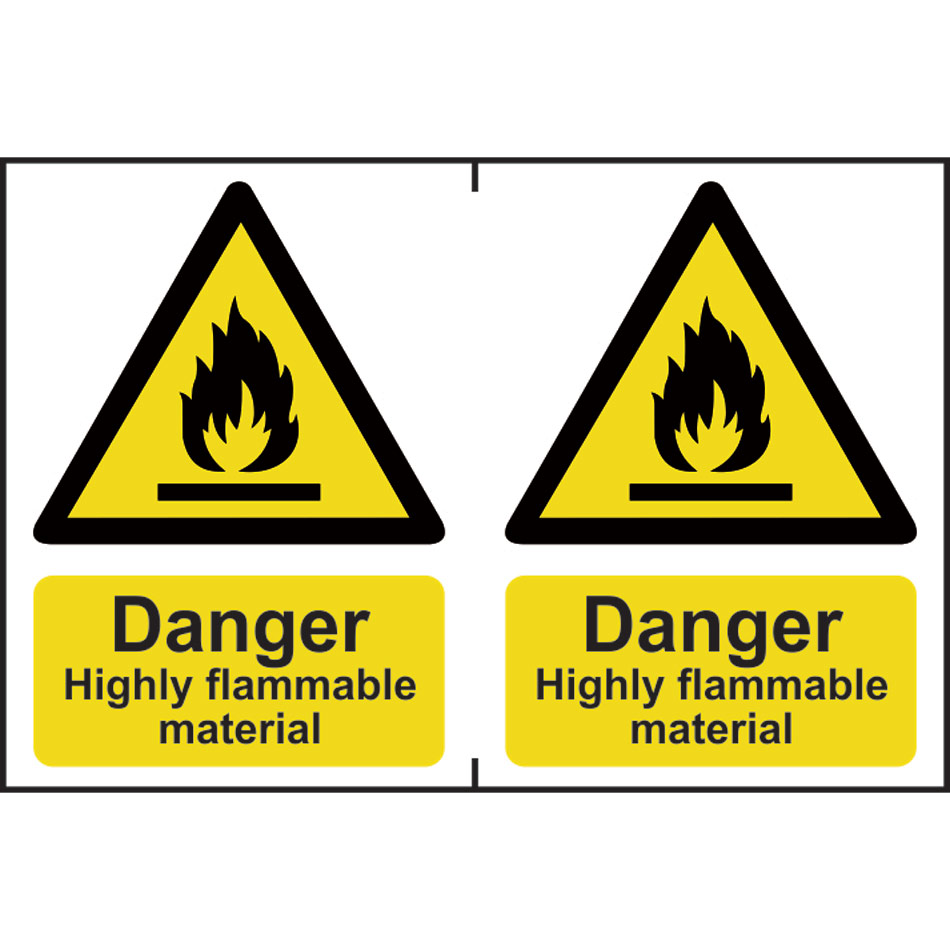 Danger Highly flammable material - PVC (300 x 200mm) 