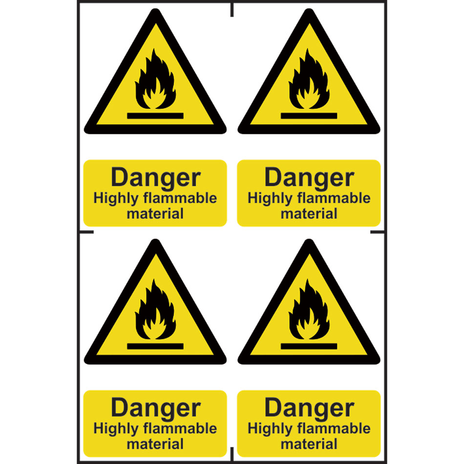 Danger Highly flammable material - PVC (200 x 300mm) 