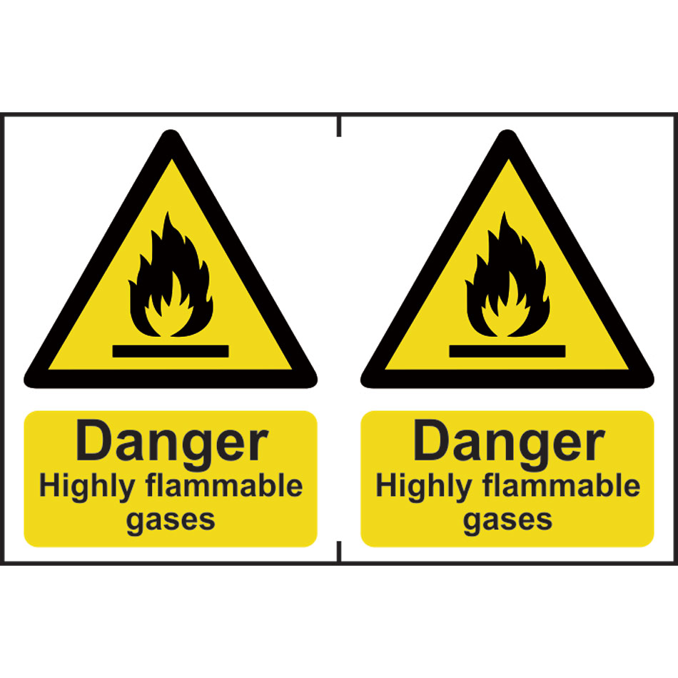 Danger Highly flammable gases - PVC (300 x 200mm) 