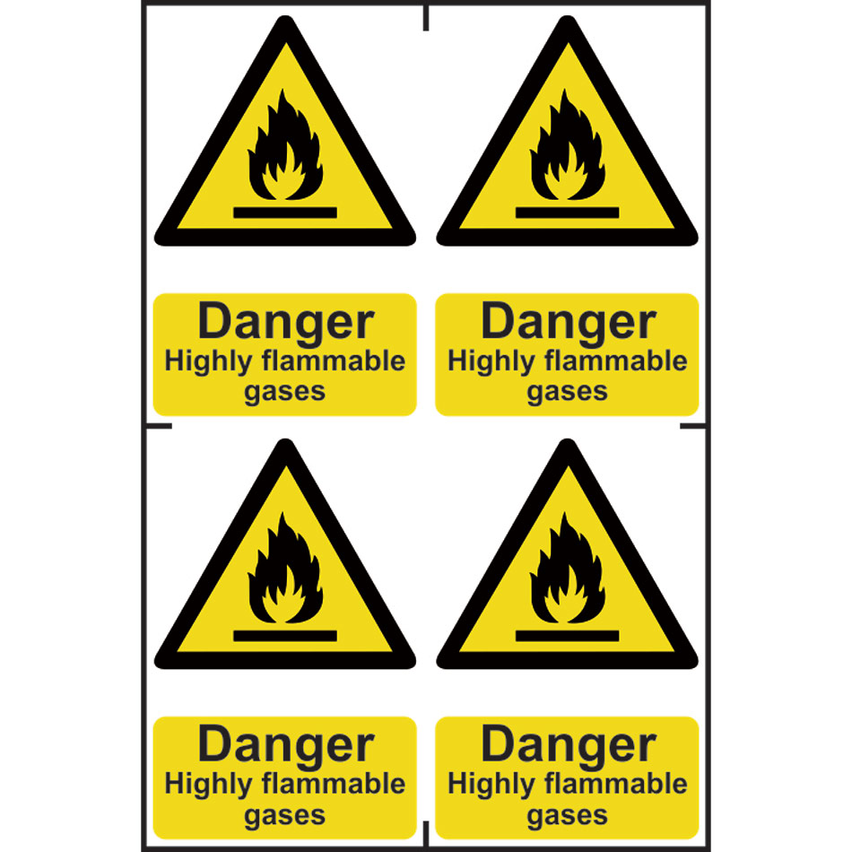 Danger Highly flammable gases - PVC (200 x 300mm) 