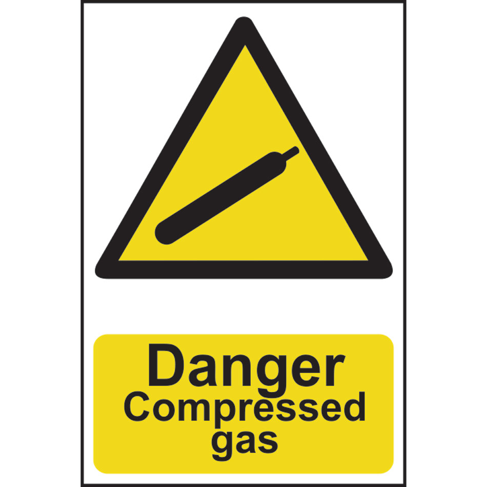 Danger Compressed gas - PVC (200 x 300mm)