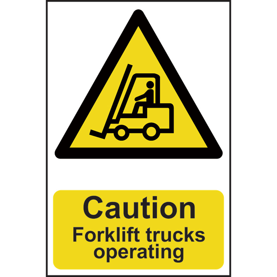 Caution Forklift trucks operating - PVC (200 x 300mm)