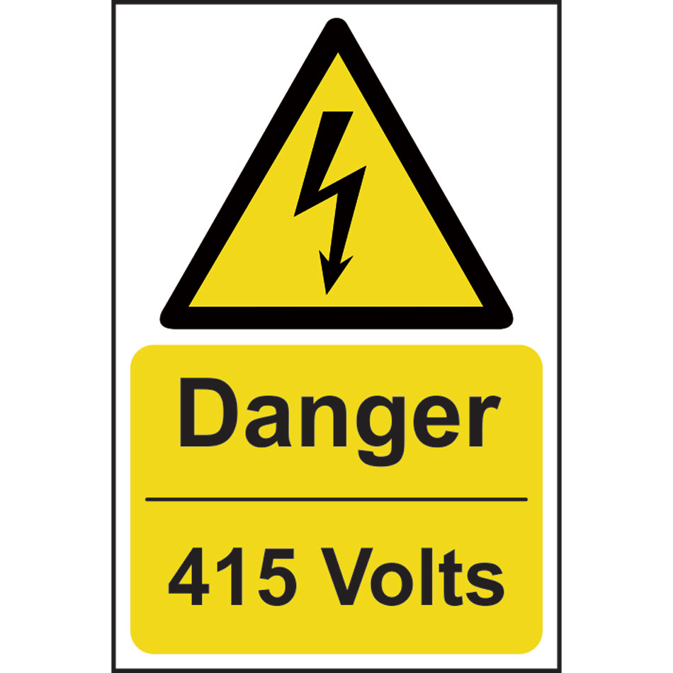 Danger 415 volts - RPVC (400 x 600mm)