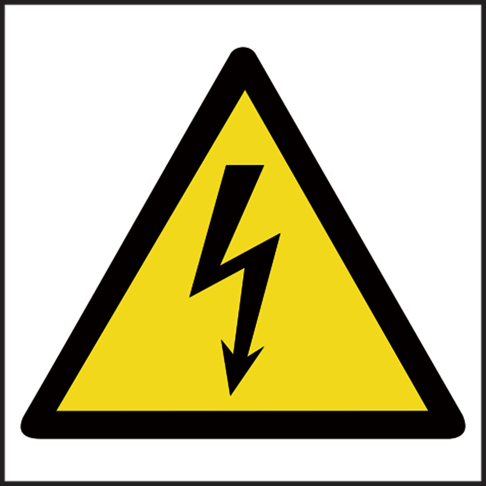 Hazard Warning Electrical Symbol - RPVC (100 x 100mm)