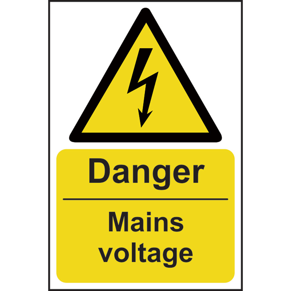 Danger Mains voltage - RPVC (200 x 300mm)