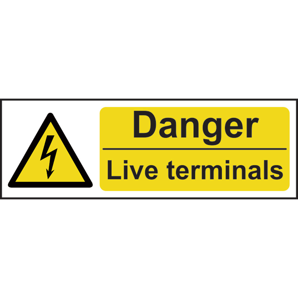 Danger Live terminals - RPVC (300 x 100mm)