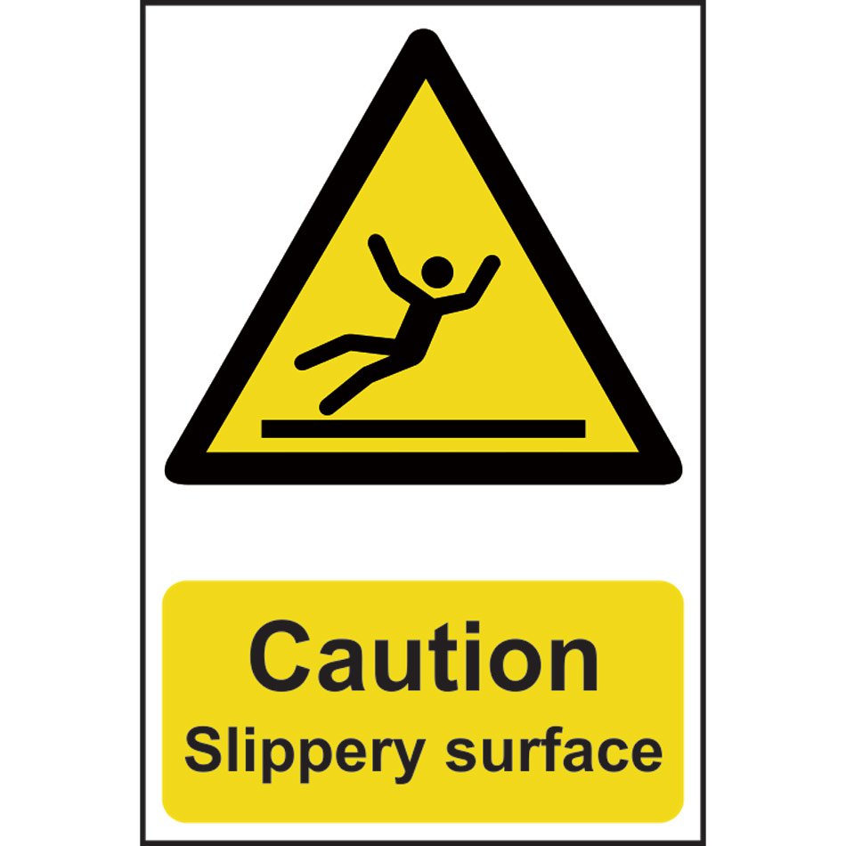 Caution Slippery surface - PVC (200 x 300mm)