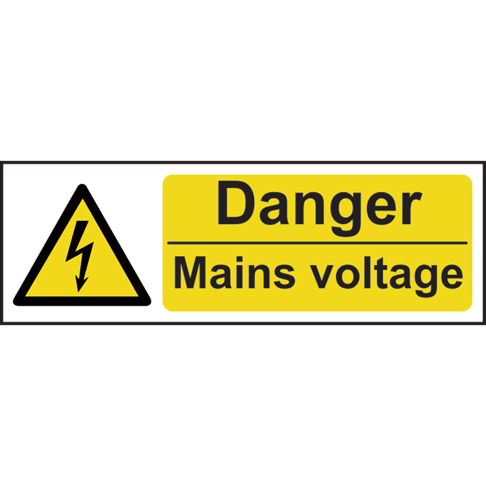 Danger Mains voltage - RPVC (300 x 100mm)