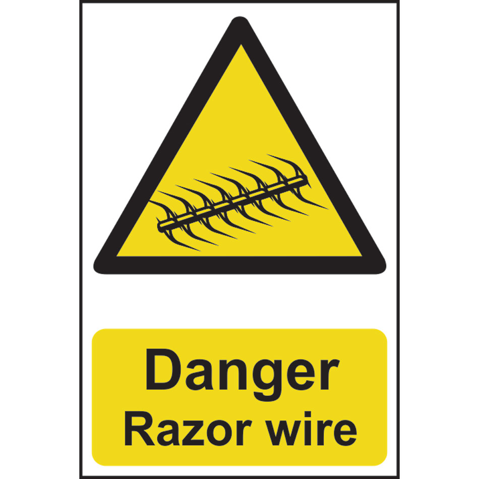 Danger Razor wire - PVC (200 x 300mm)