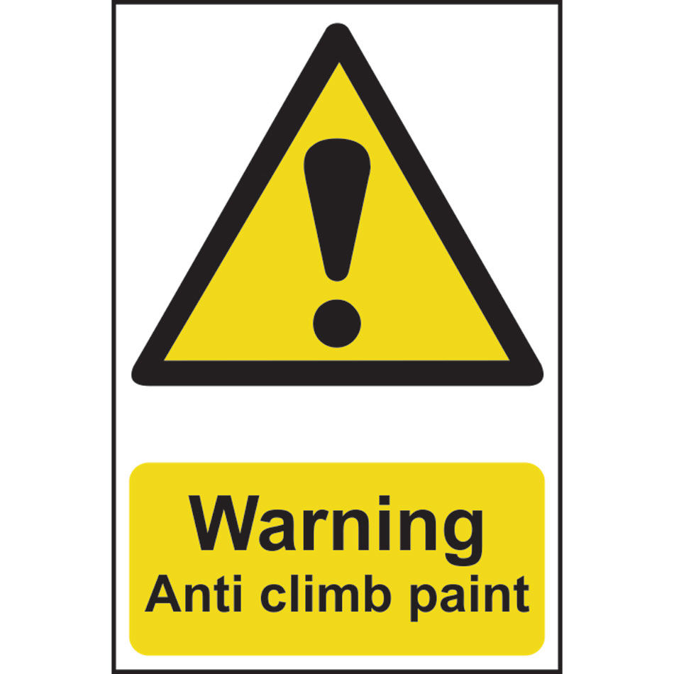 Warning Anti climb paint - PVC (200 x 300mm)