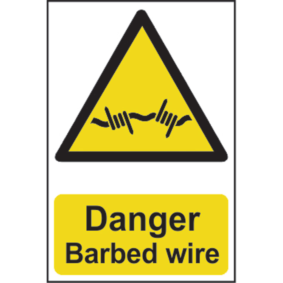 Danger Barbed wire - PVC (200 x 300mm)