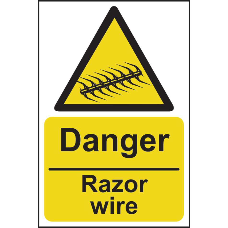 Danger Razor wire - RPVC (400 x 600mm)