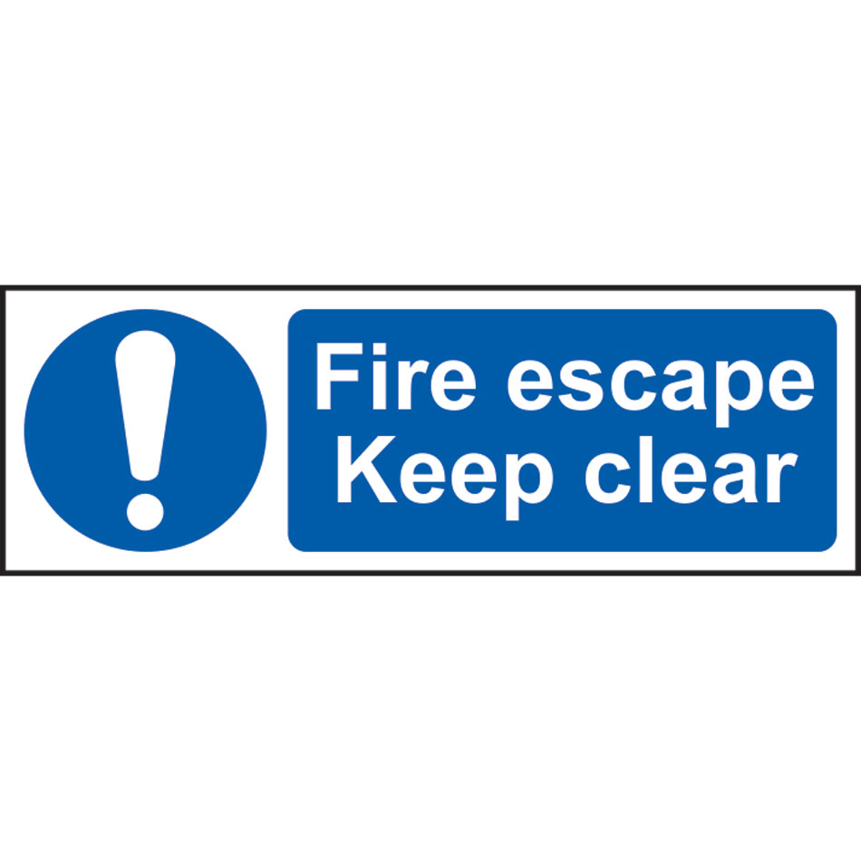Fire escape Keep clear - SAV (300 x 100mm)