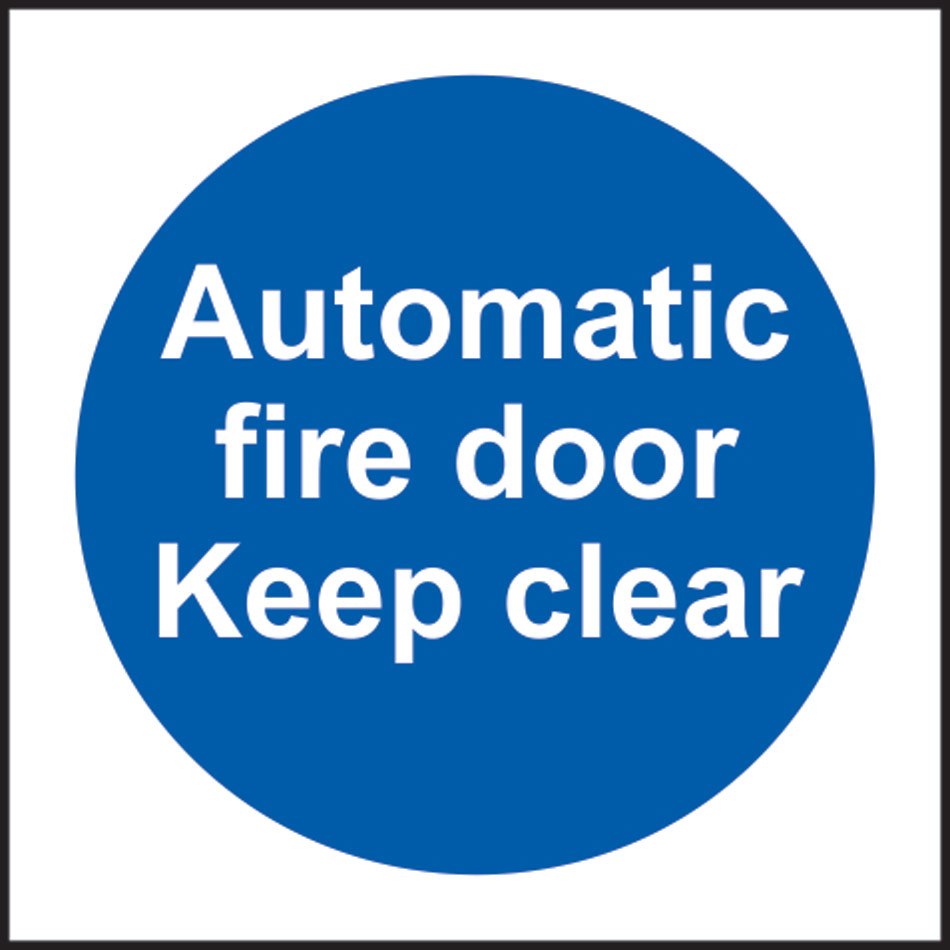 Automatic fire door Keep clear - SAV (100 x 100mm)