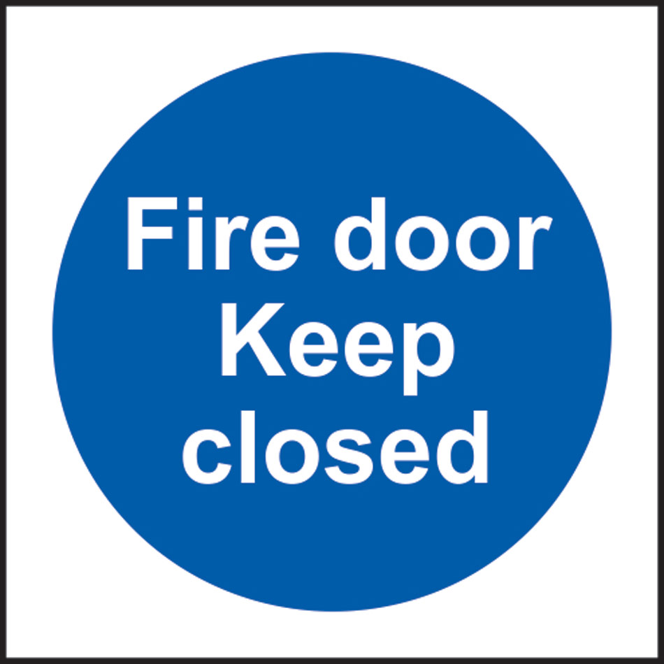 Fire door keep closed - SAV (100 x 100mm)
