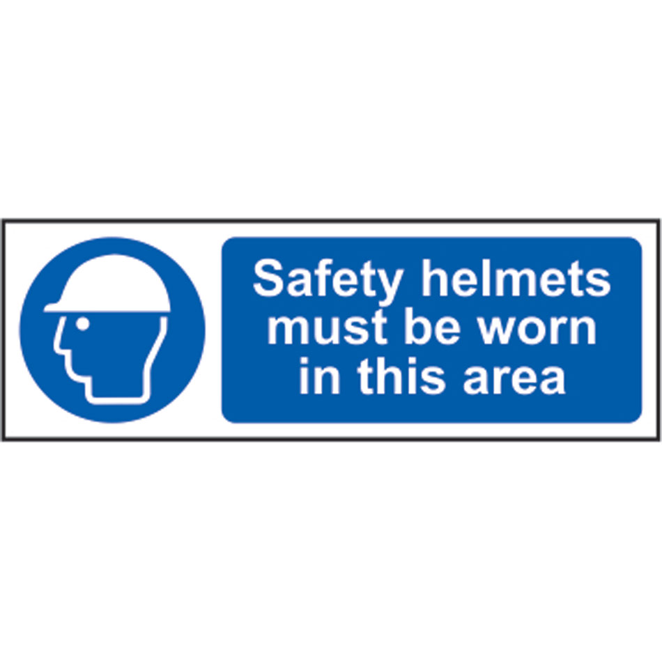 Safety helmets must be worn in this area - RPVC (300 x 100mm)
