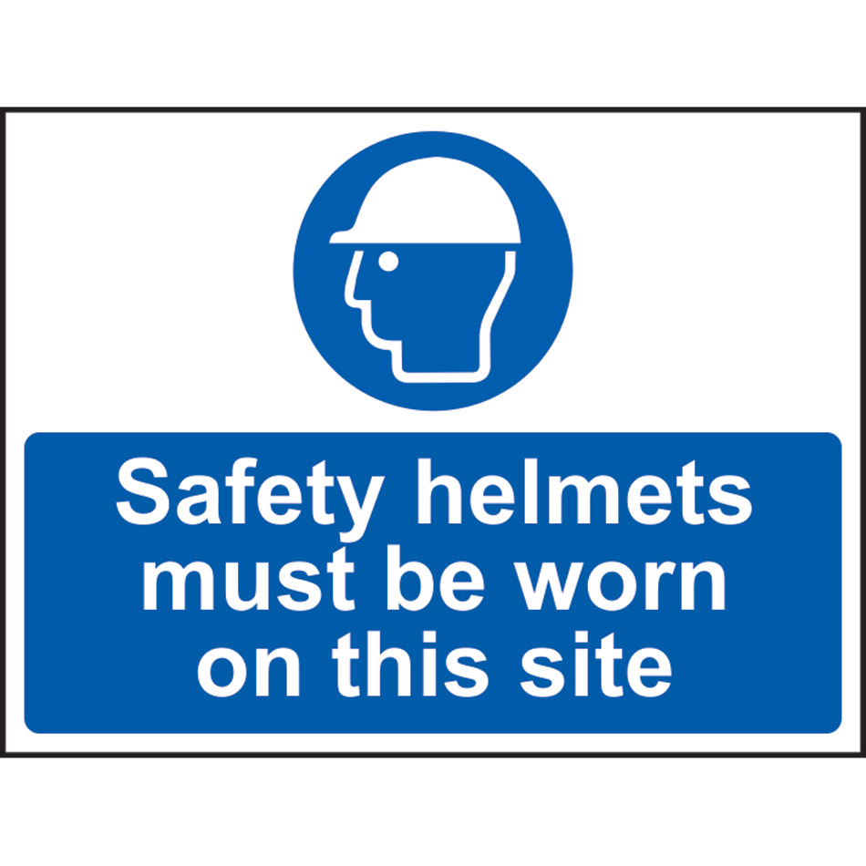 Safety helmets must be worn on this site - SAV (600 x 450mm)