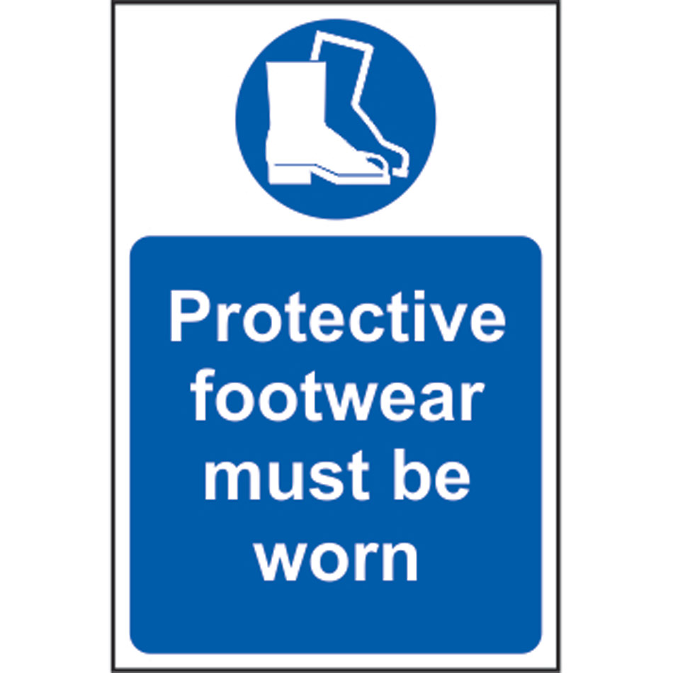 Protective footwear must be worn - RPVC (200 x 300mm)