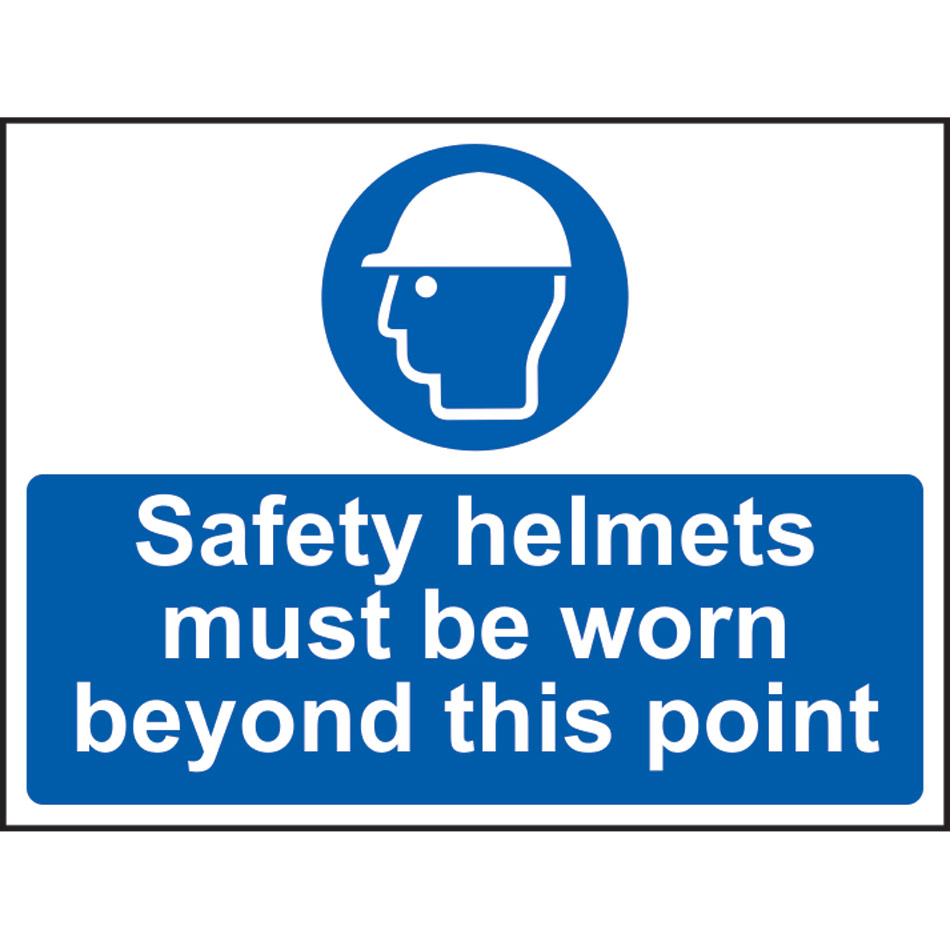 Safety helmets must be worn past this point - SAV (600 x 450mm)