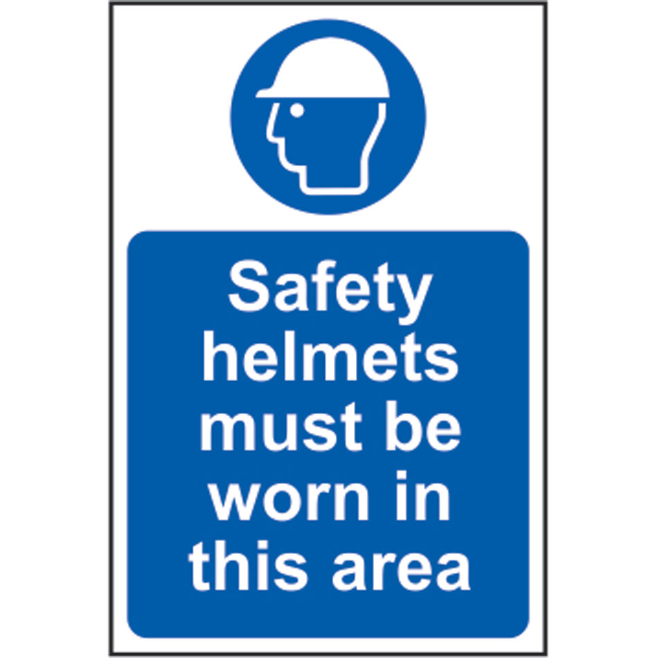 Safety helmets must be worn in this area - RPVC (200 x 300mm)