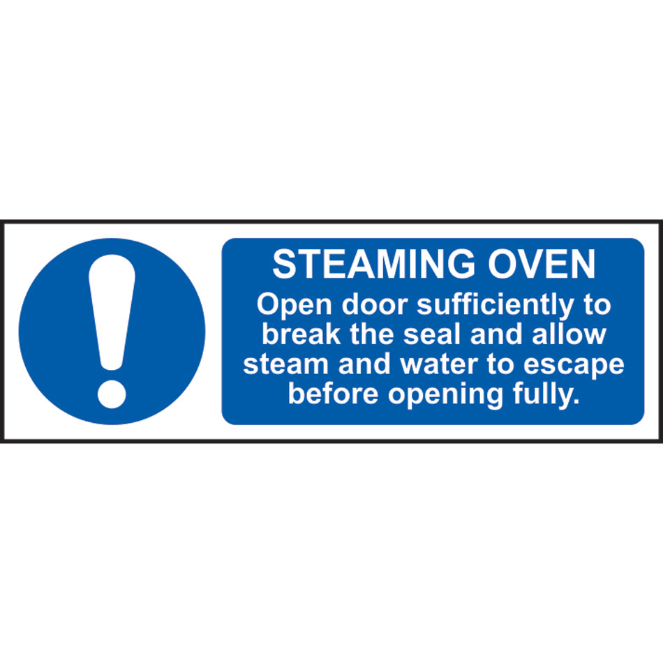 STEAMING OVEN  Open door sufficiently to break the seal - SAV (300 x 100mm)