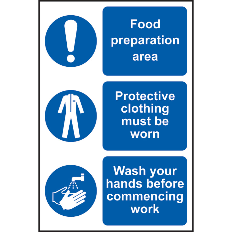 This is a food production area / Protective clothing must be - SAV (200 x 300mm)