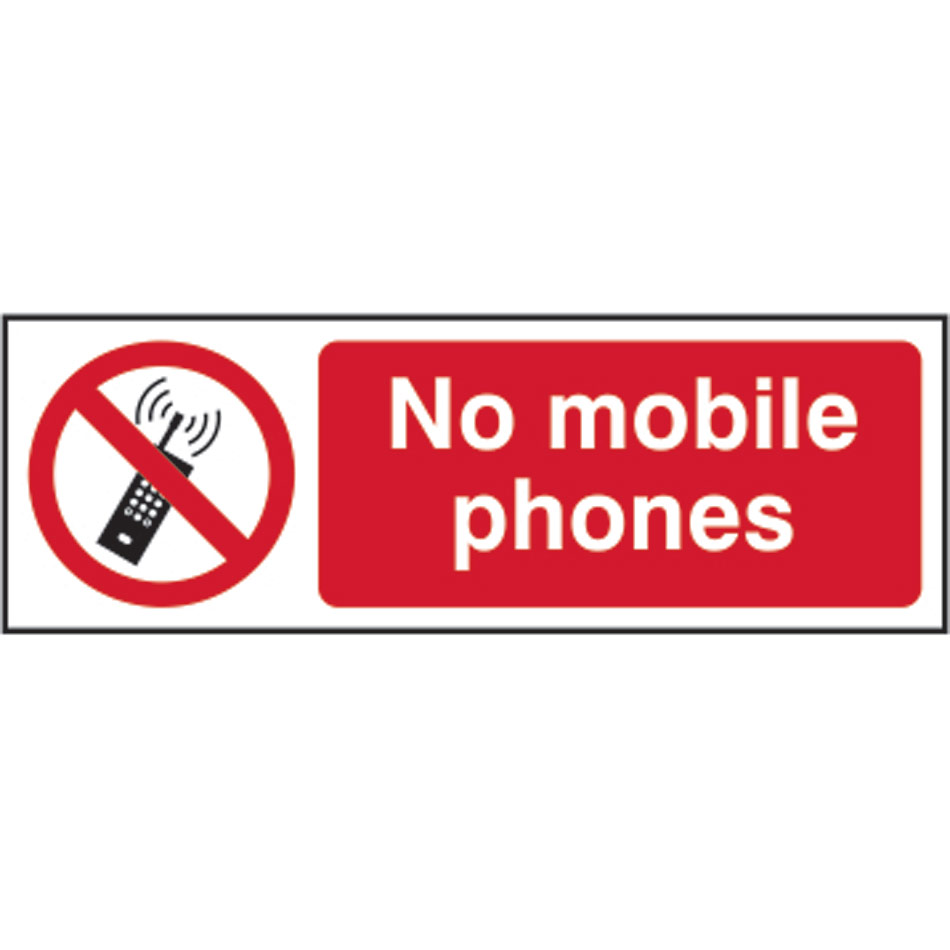 No mobile phones - RPVC (300 x 100mm)