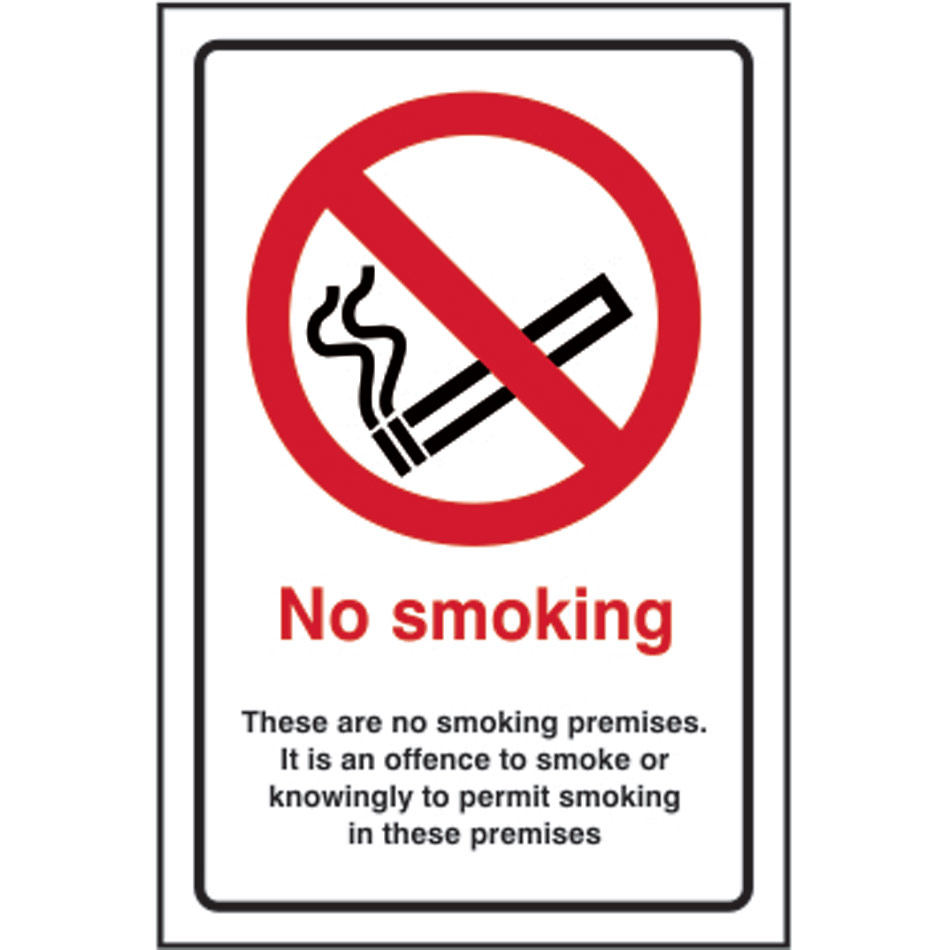 No smoking.  These are no smoking premises - SAV (200 x 300mm)
