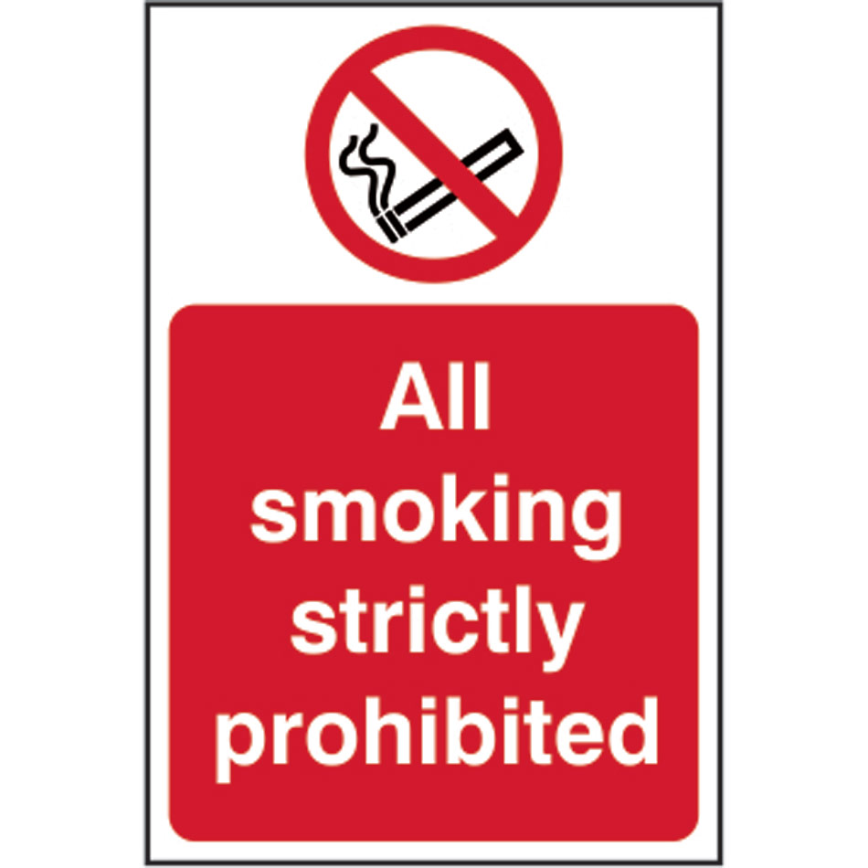All smoking strictly prohibited - RPVC (200 x 300mm)
