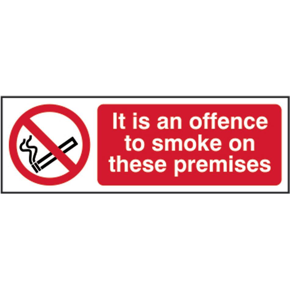It is an offence to smoke on these premises - RPVC (300 x 100mm)