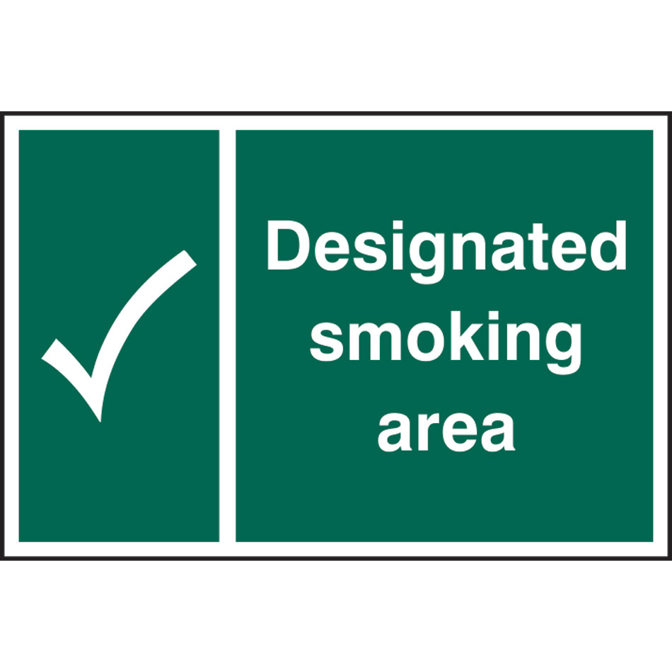 Designated smoking area - RPVC (300 x 200mm)