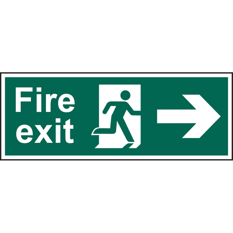 Fire exit (Man arrow right) - SAV (600 x 200mm)
