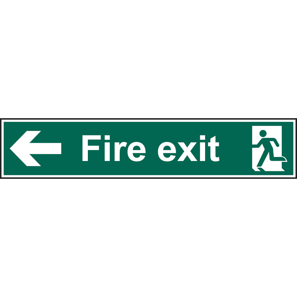 Fire exit (Man arrow left) - RPVC (750 x 150mm)