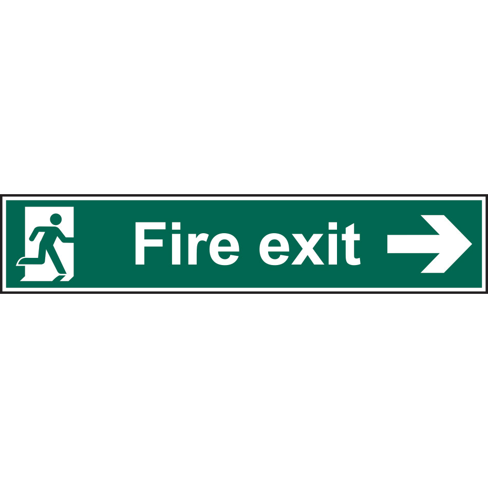 Fire exit (Man arrow right) - SAV (750 x 150mm)