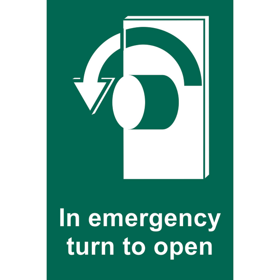 In emergency turn to open (Left) - SAV (100 x 150mm)