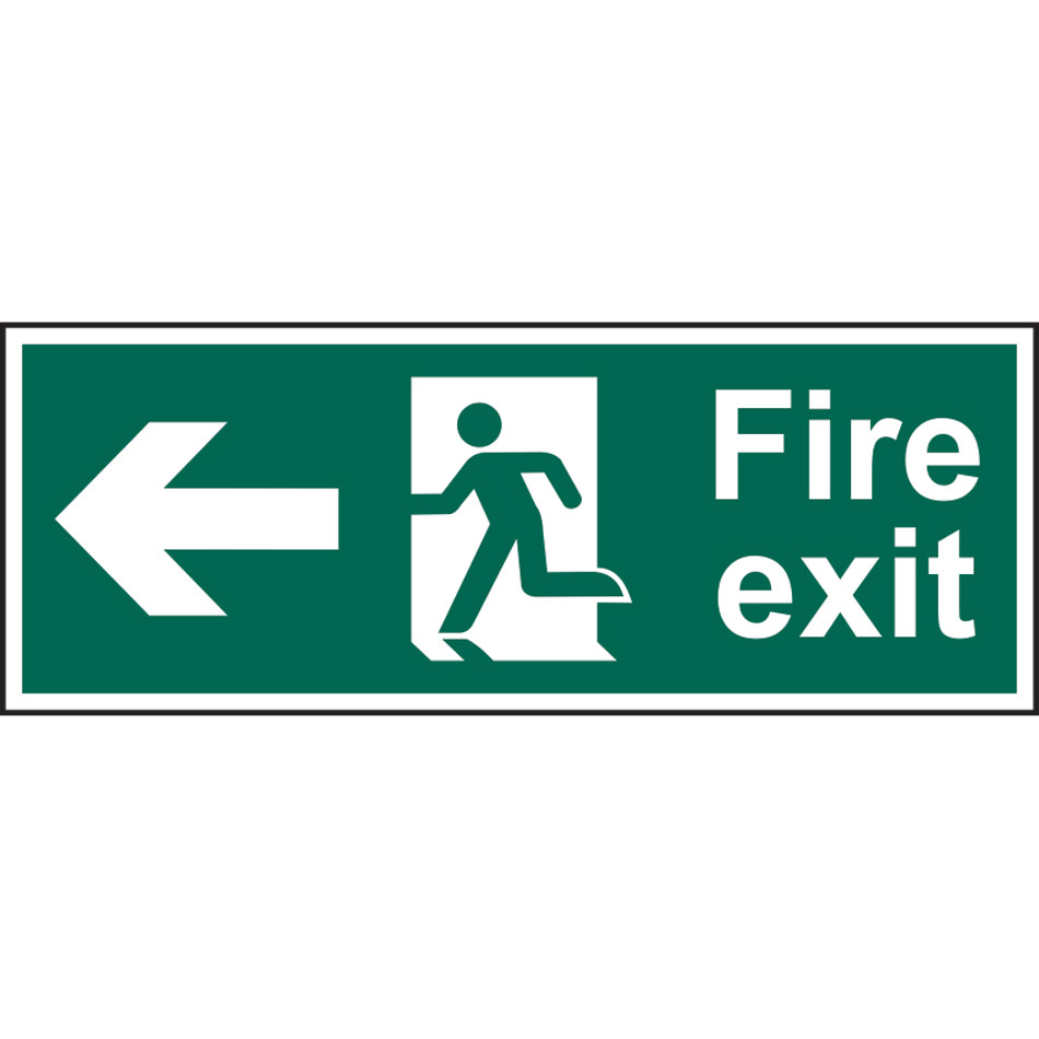 Fire exit (Man arrow left) - SAV (400 x 150mm)