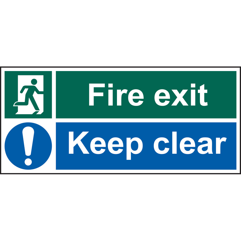 Fire exit Keep clear - RPVC (450 x 200mm)