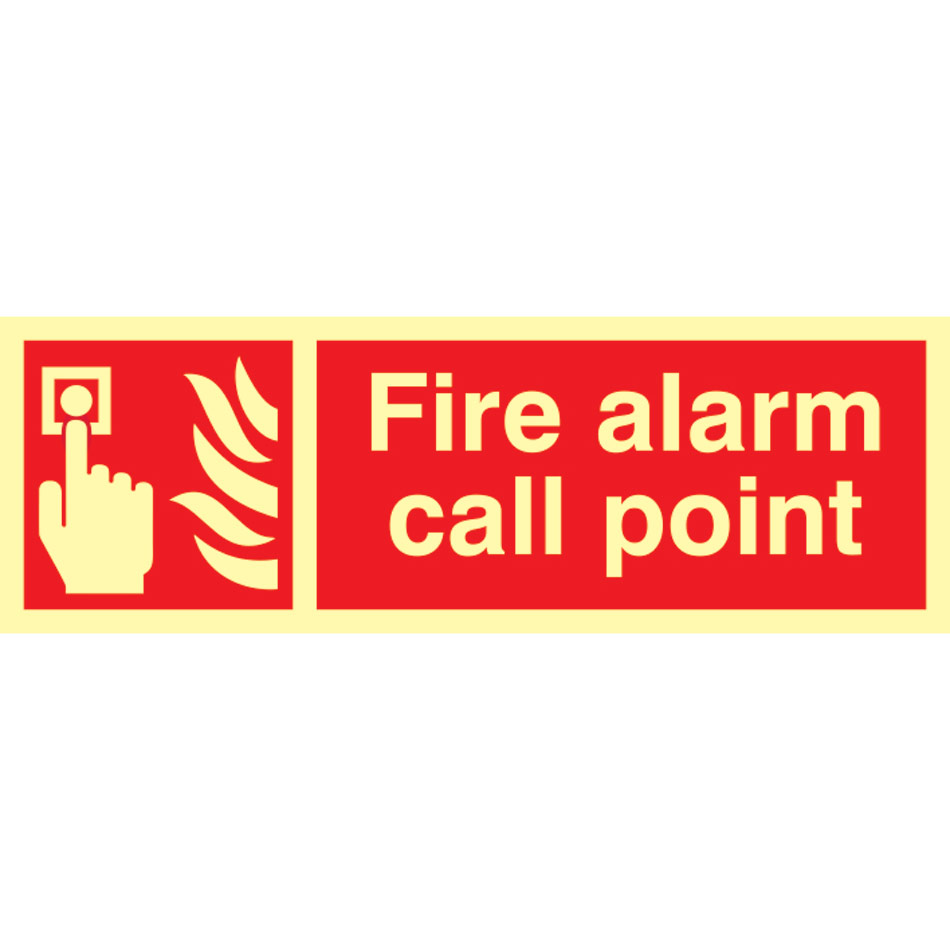 Fire alarm call point - Photolum. (300 x 100mm)