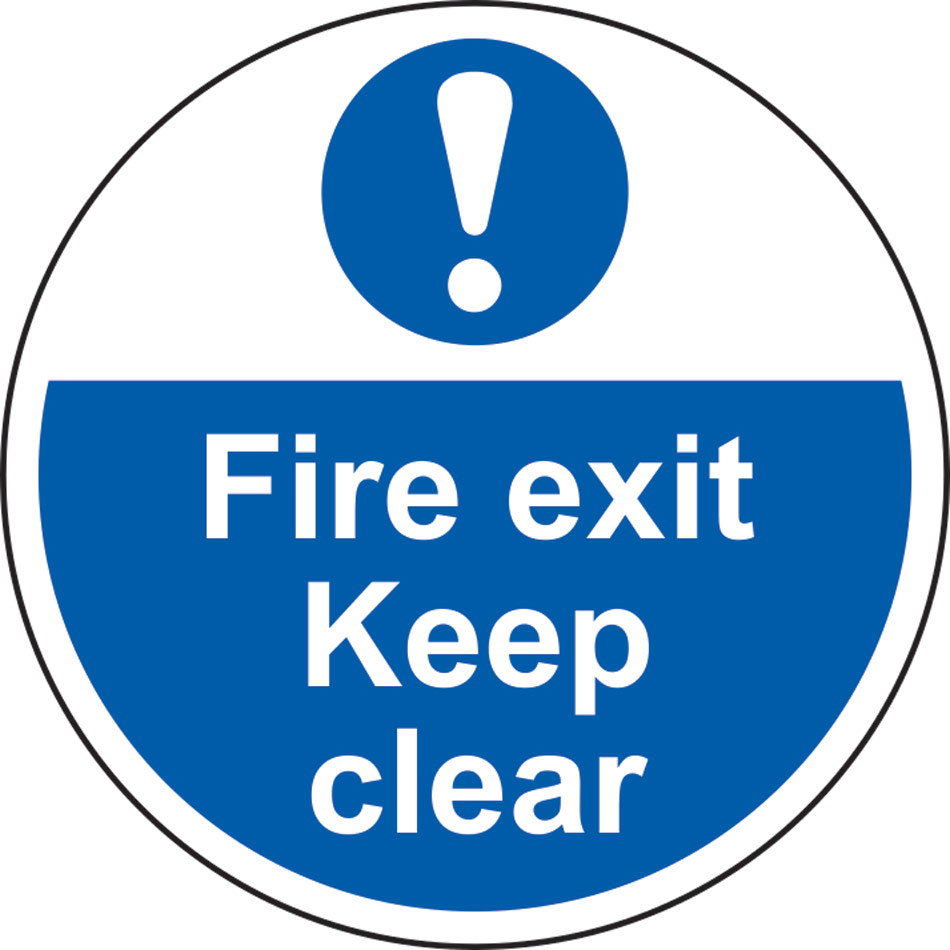 400mm dia. Fire Exit Keep Clear Floor Graphic