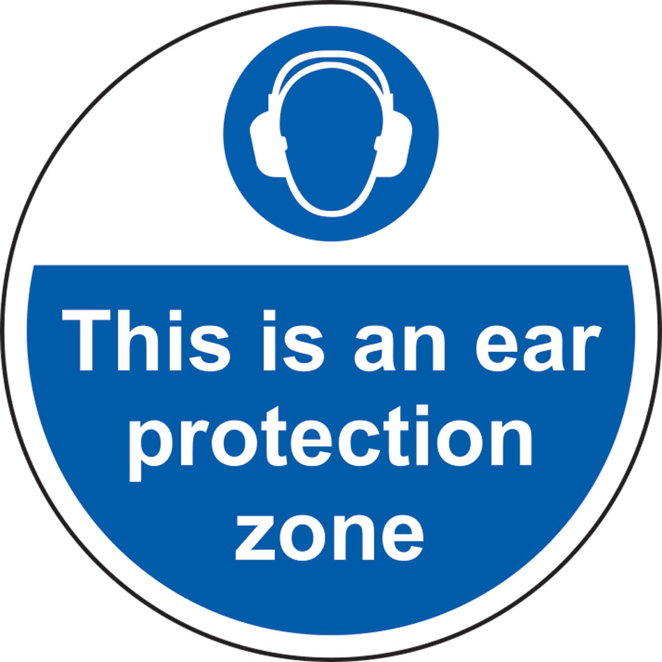 400mm dia. This is an ear protection zone Floor Graphic