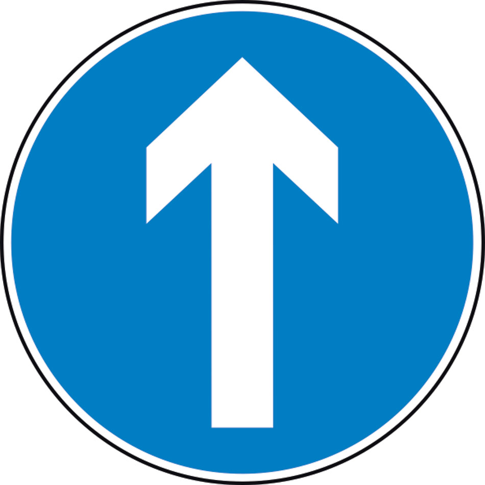600mm dia. Dibond 'Vertical Arrow' Road Sign (without channel)