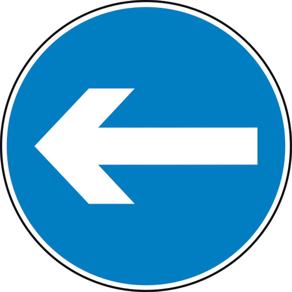 600mm dia. Dibond 'Horizontal Arrow' Road Sign (with channel)