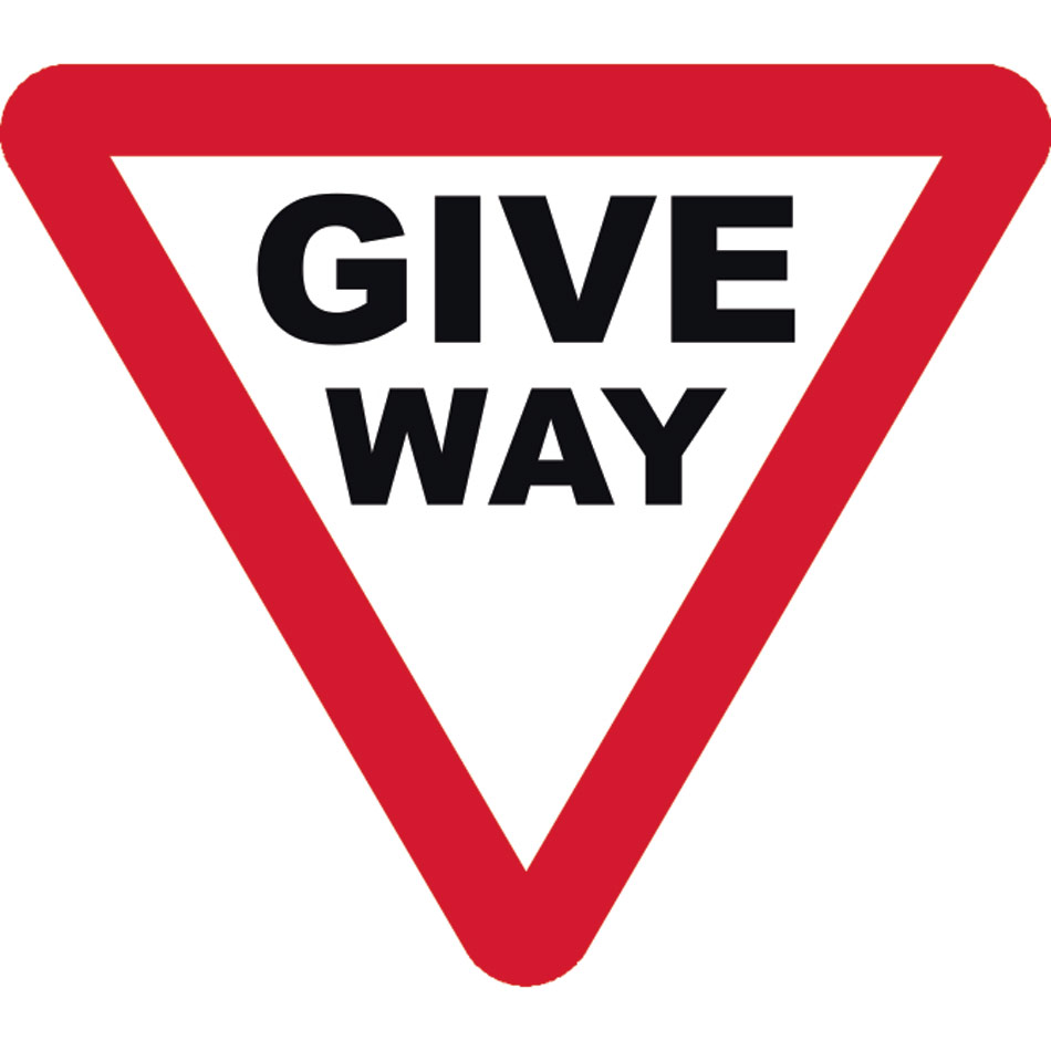 600mm tri. Dibond 'GIVE WAY' Road Sign (without channel)
