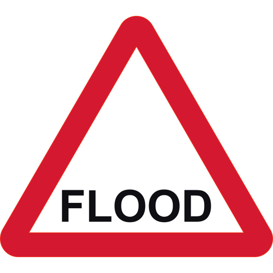 600mm tri. Dibond 'FLOOD' Road Sign (without channel)