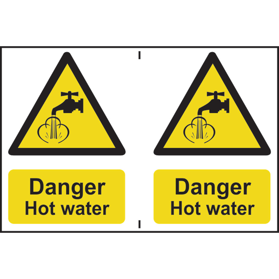 Danger Hot water - PVC (300 x 200mm) 