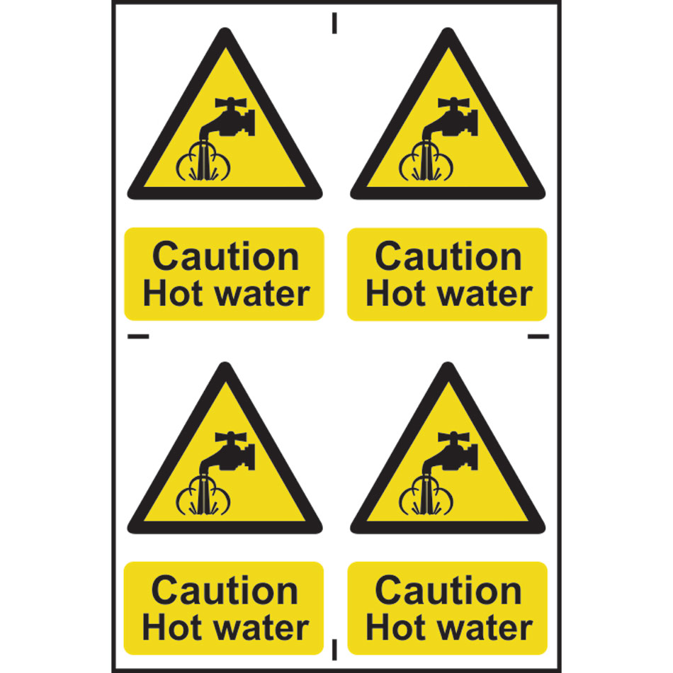 Caution Hot water - PVC (200 x 300mm) 
