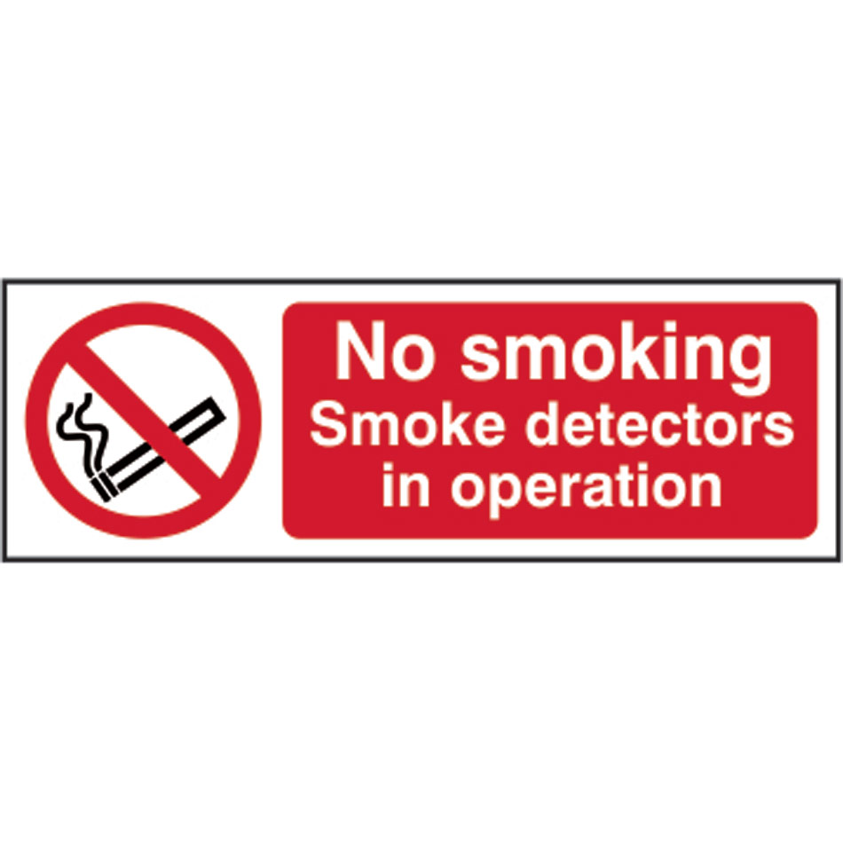 No smoking smoke detectors in operation - SAV (300 x 100mm)