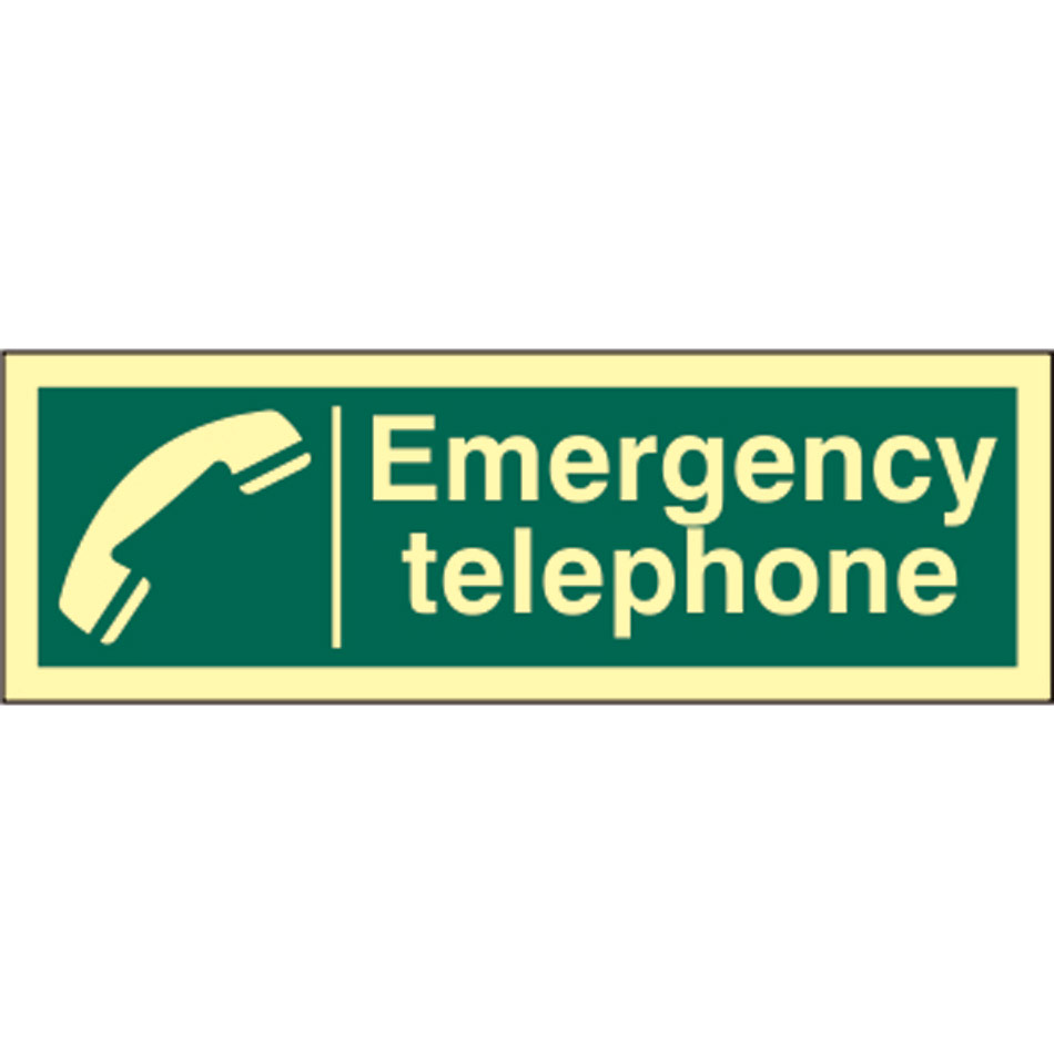 Emergency telephone - Photoluminescent (300 x 100mm)