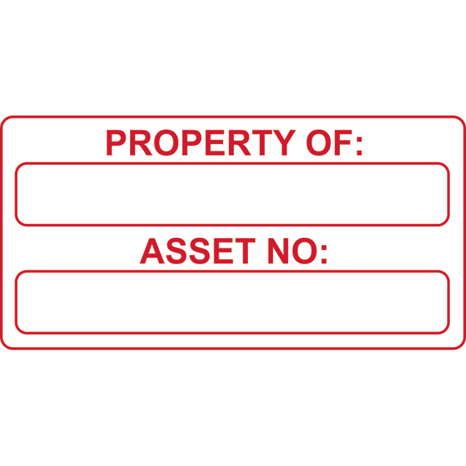 Property of Asset No - Self Laminating Labels  (50 x 25mm Roll of 250)  